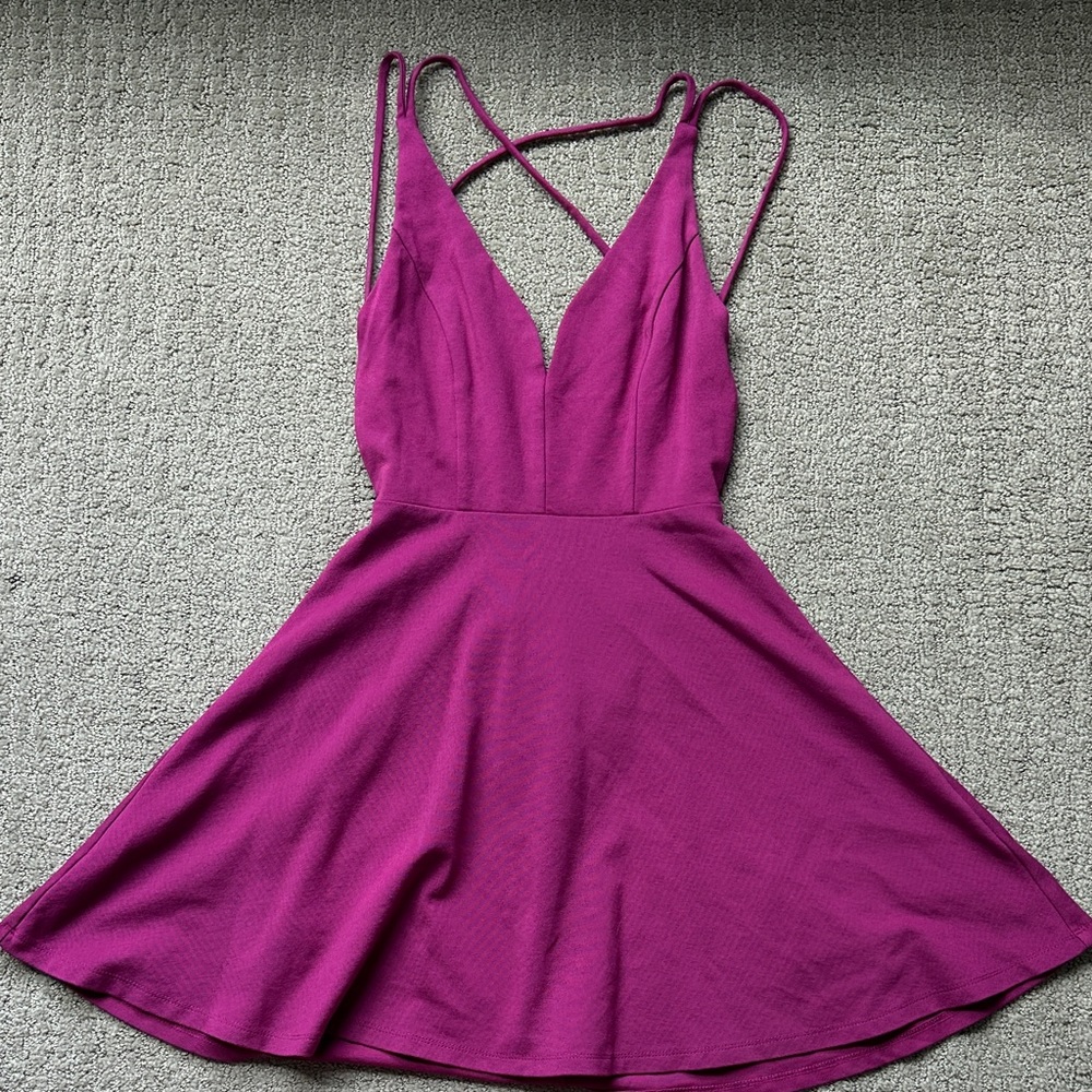 Lulu's Vibrant Purple Backless Dress